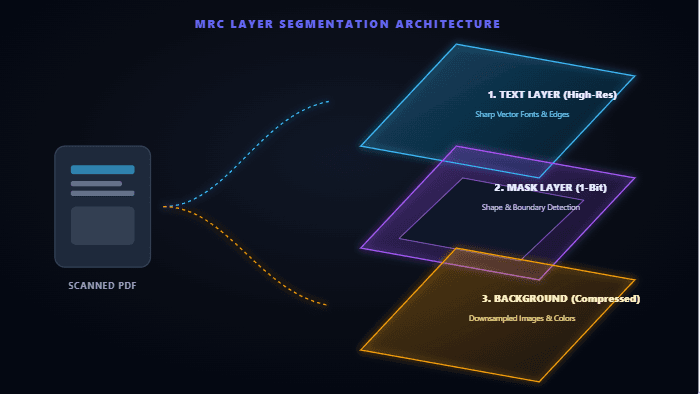 Mixed Raster Content (MRC) 3-Layer Decomposition Architecture
